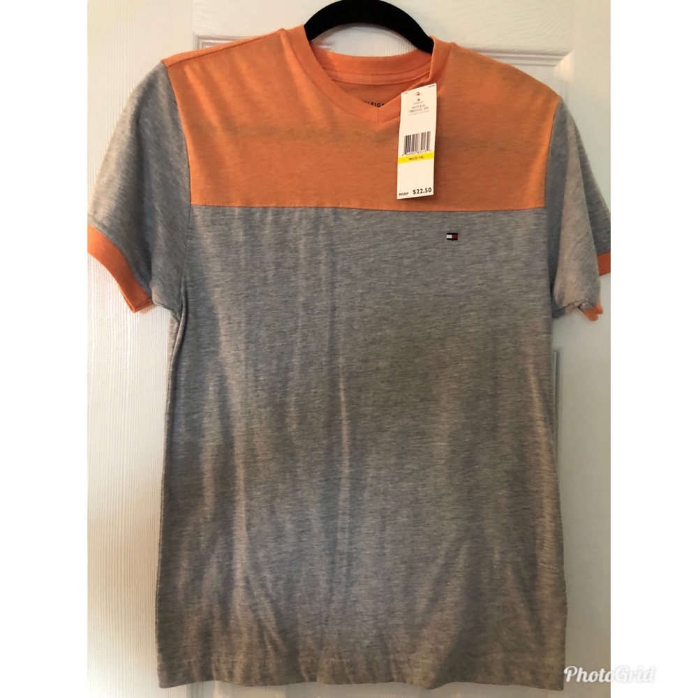 Boys Size 12- 14 Tommy Hilfiger 2 tone tee shirt